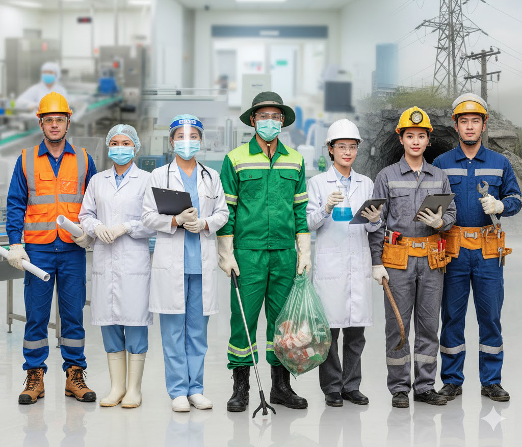 Những lĩnh vực bắt buộc trang bị đồ bảo hộ lao động trước khi làm việc